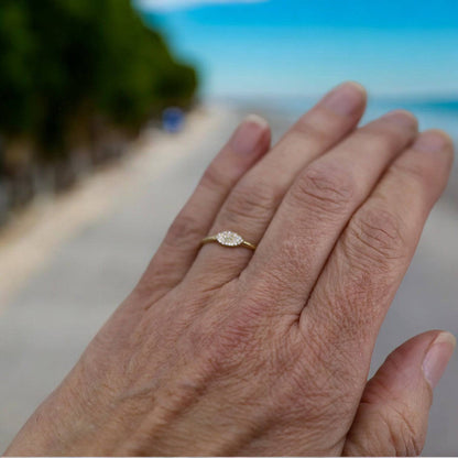 Diamond Pavé Eye Ring in 14k Gold