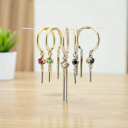 Diamond Chime Earrings in 14k Yellow Gold