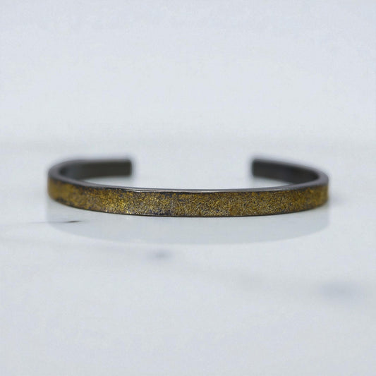 22k/18k Gold & Oxidized Silver-Dusted Narrow Cuff