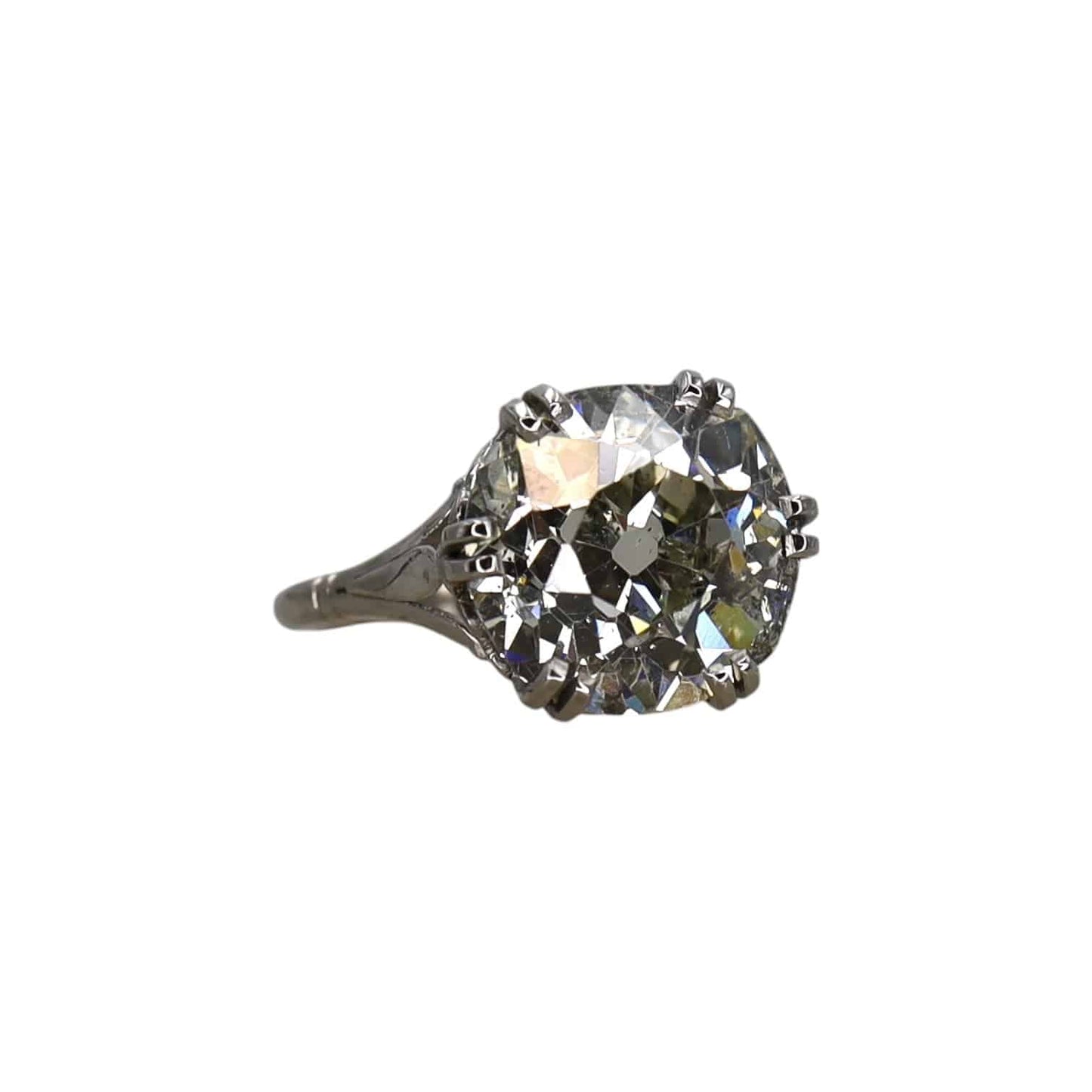 7.57 ct Old Mine Cut Diamond Ring set in the Original Platinum 1915 Ring - Petra Star