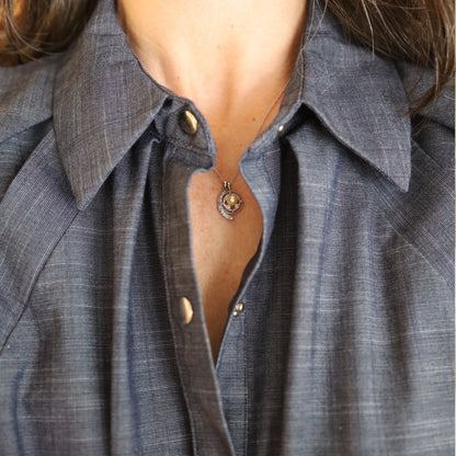 Edwardian Diamond and Pearl Pendant - Petra Star