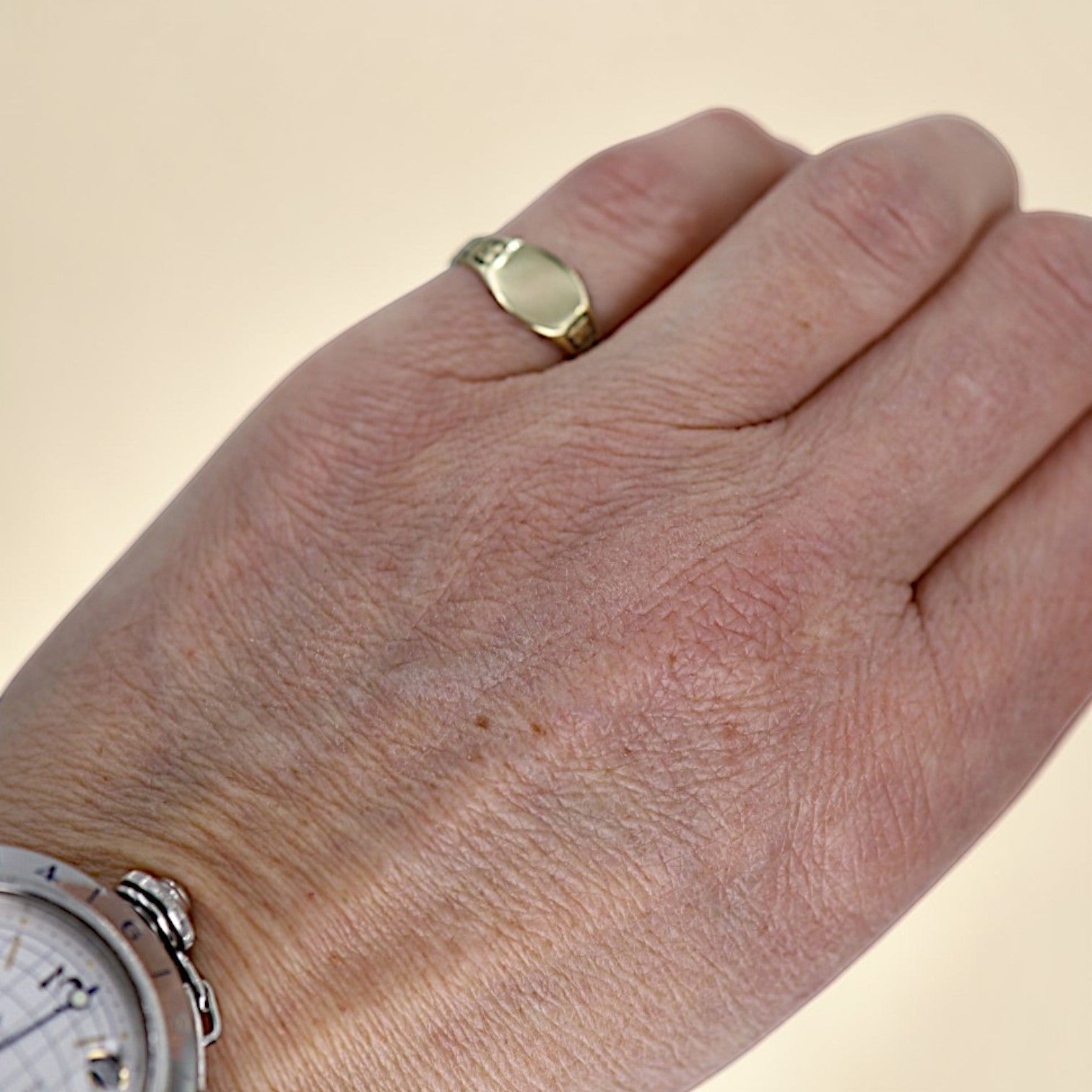 Edwardian Ostby & Barton Signet Ring – 10k Yellow Gold Pinky