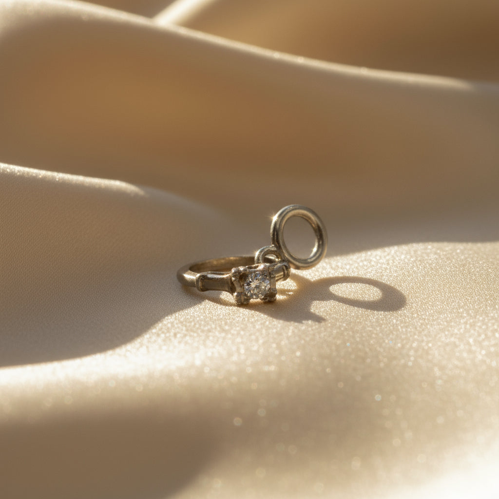 Vintage Diamond Engagement Ring Charm - Petra Star