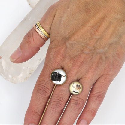 Antique Reverse Painted Essex Crystal Ox Pendant in 18k Yellow Gold   - DK580 - Petra Star