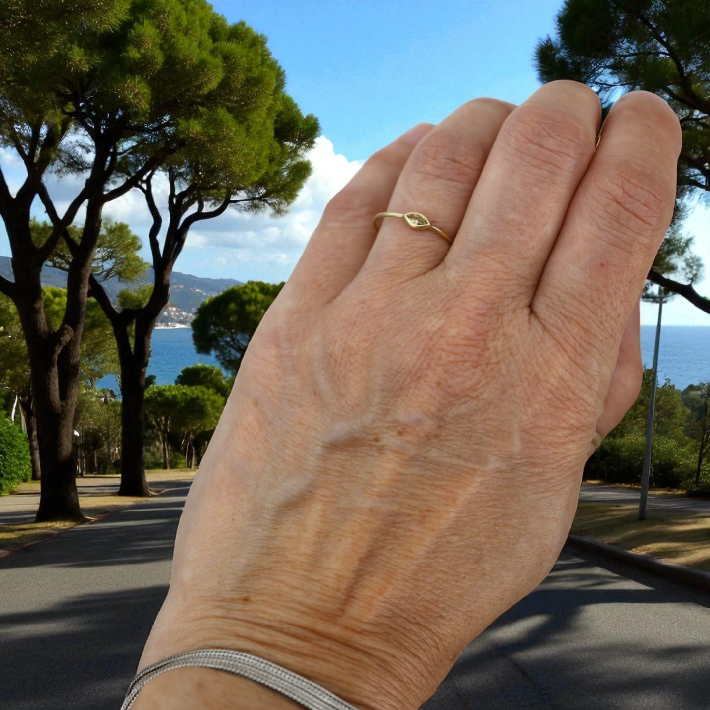 Yellow Diamond Marquise Stacker - Petra Star