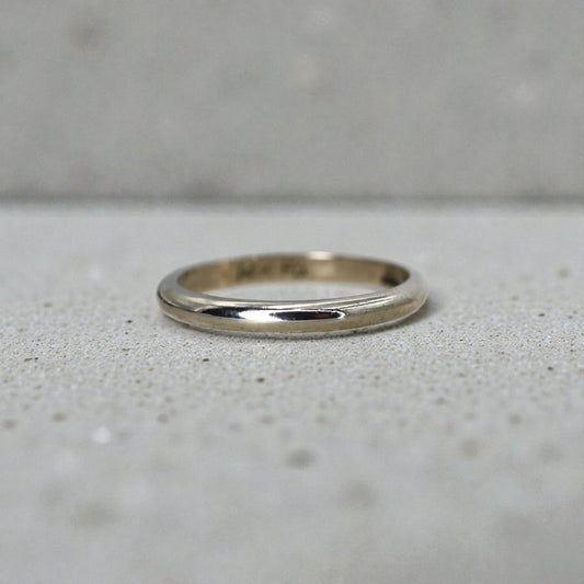 Vintage 14k White Gold Wedding Band 2.1MM