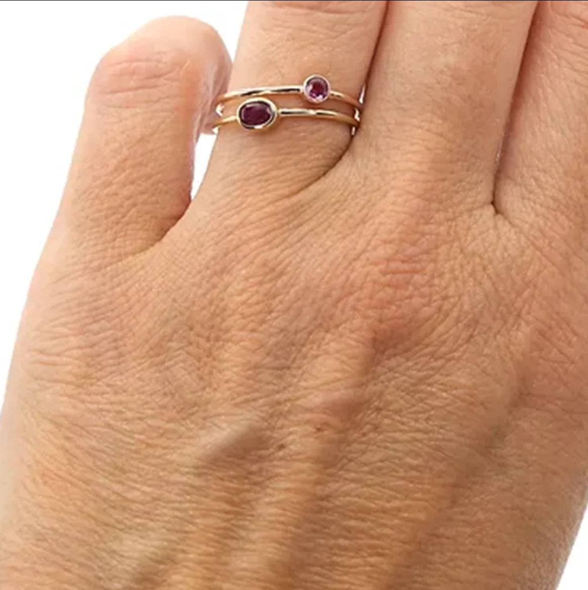Petra Star Endurance Ruby Ring featuring a vibrant red ruby gemstone set in a stylish ring design.
