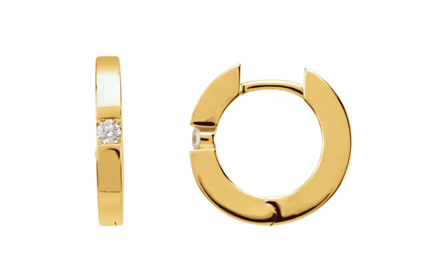 Aros de oro / Pendientes Huggie de oro de 14k