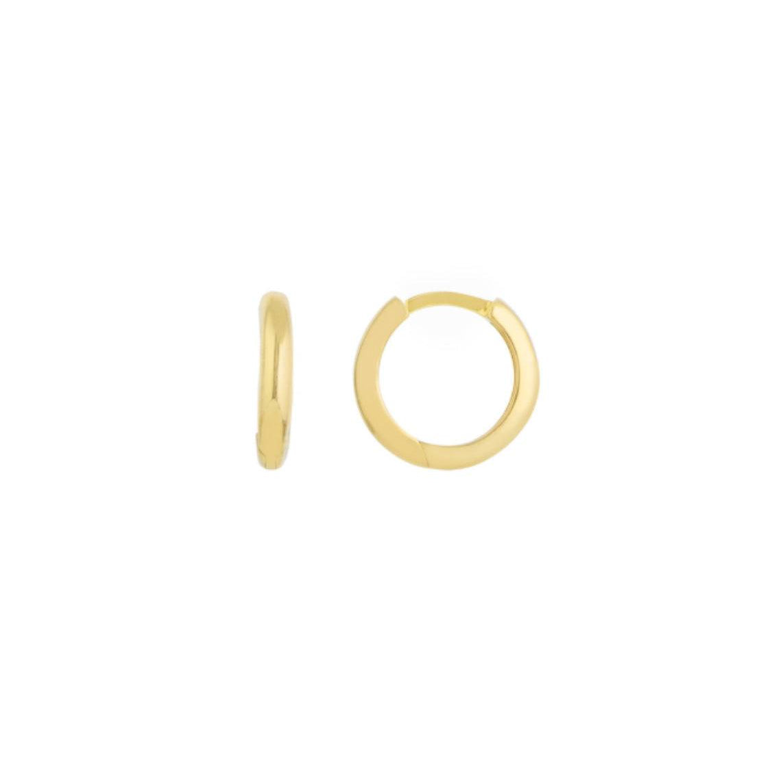 Huggie Hoops in 14k Gold - Petra Star