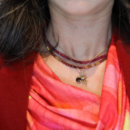 Victorian Garnet Pearl Insect Pendant - Petra Star