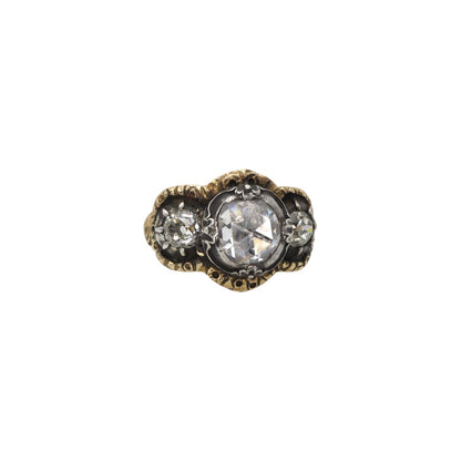 Georgian Rose Cut Diamond Ring with 2.82 cts of Diamonds