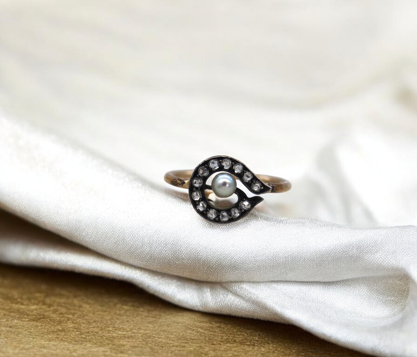 Georgian Diamond & Pearl Ring