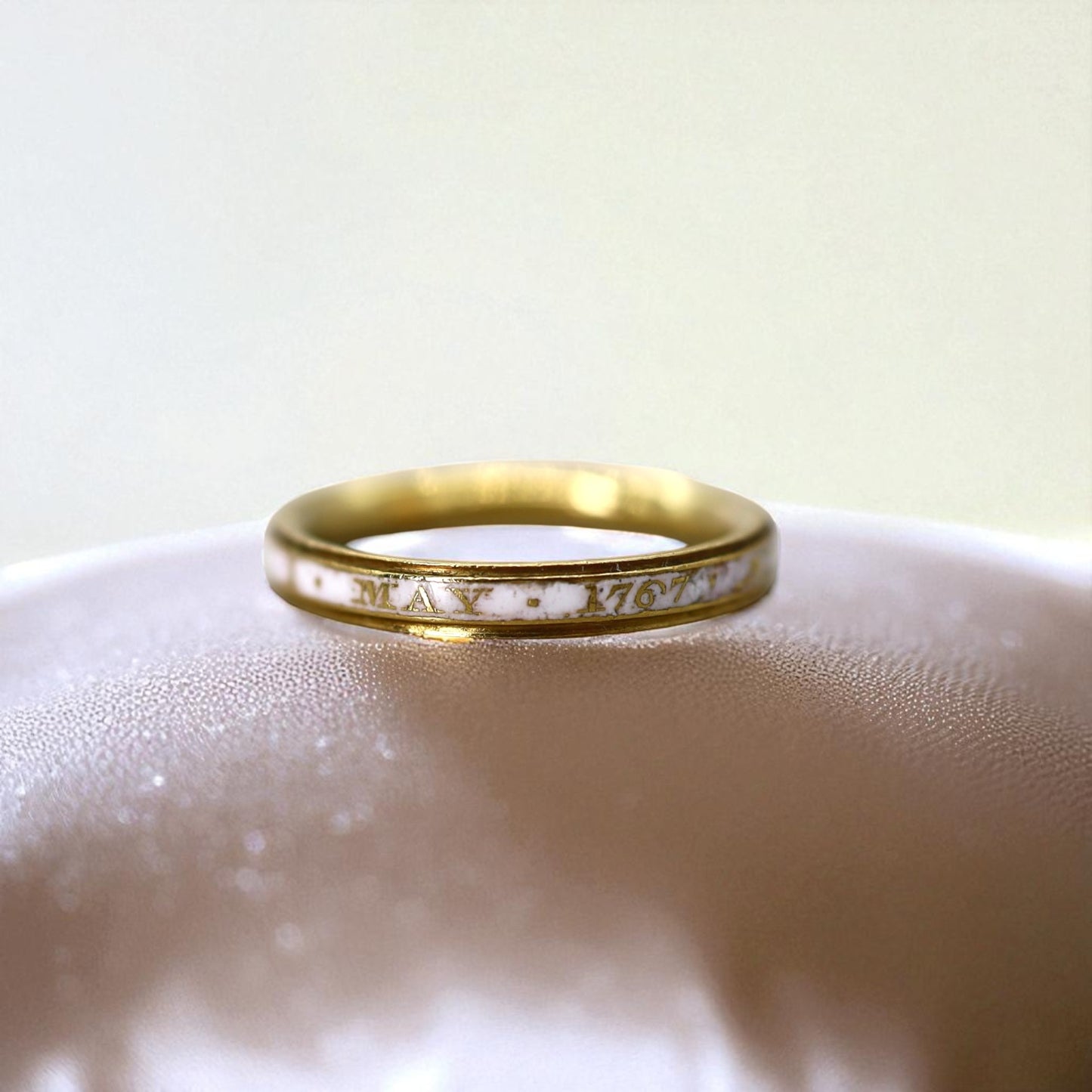 White-Enamel Georgian Memento Mori Mourning Ring - Petra Star