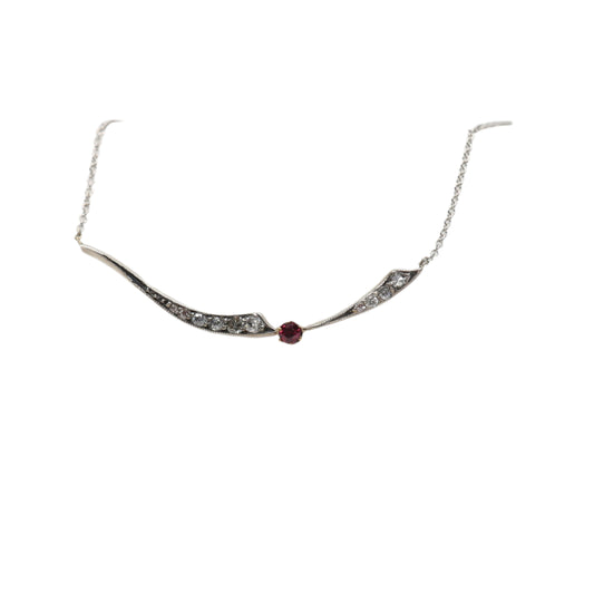 Georgian Diamond & Spinel Necklace / Mother Daughter Necklace - DK23B - Petra Star