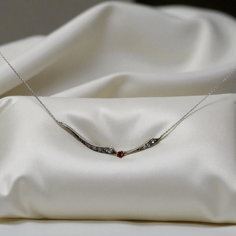 Georgian Diamond and Spinel Necklace
