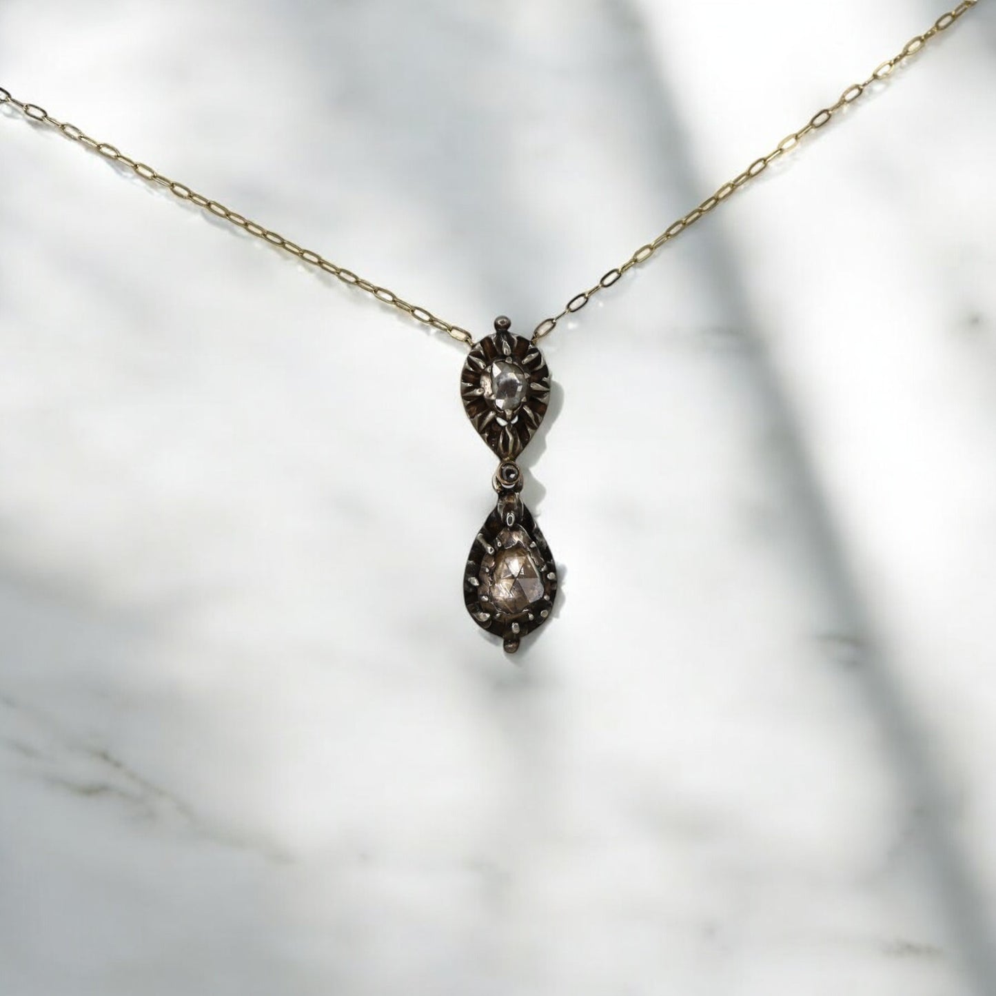 Georgian Rose Cut Diamond Necklace - Petra Star