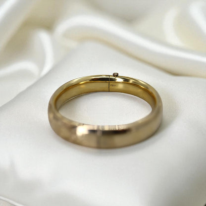 Victorian Gold-Filled Floral Engraved Bangle Bracelet – Antique Hollow Tube Construction - Petra Star