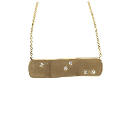 Modernistic Geometric Diamond Bar Necklace