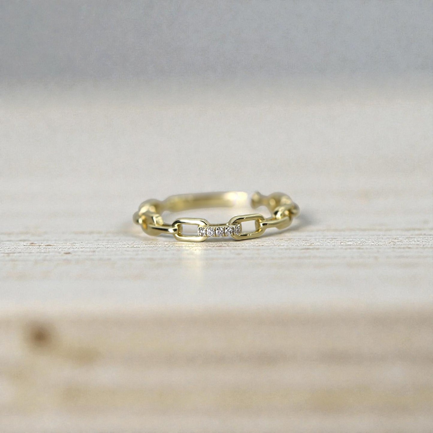 Diamond Link Band 14k Yellow Gold, 0.02ct