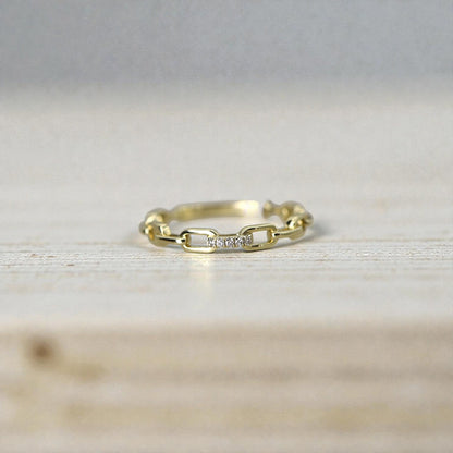 Diamond Link Band 14k Yellow Gold, 0.02ct