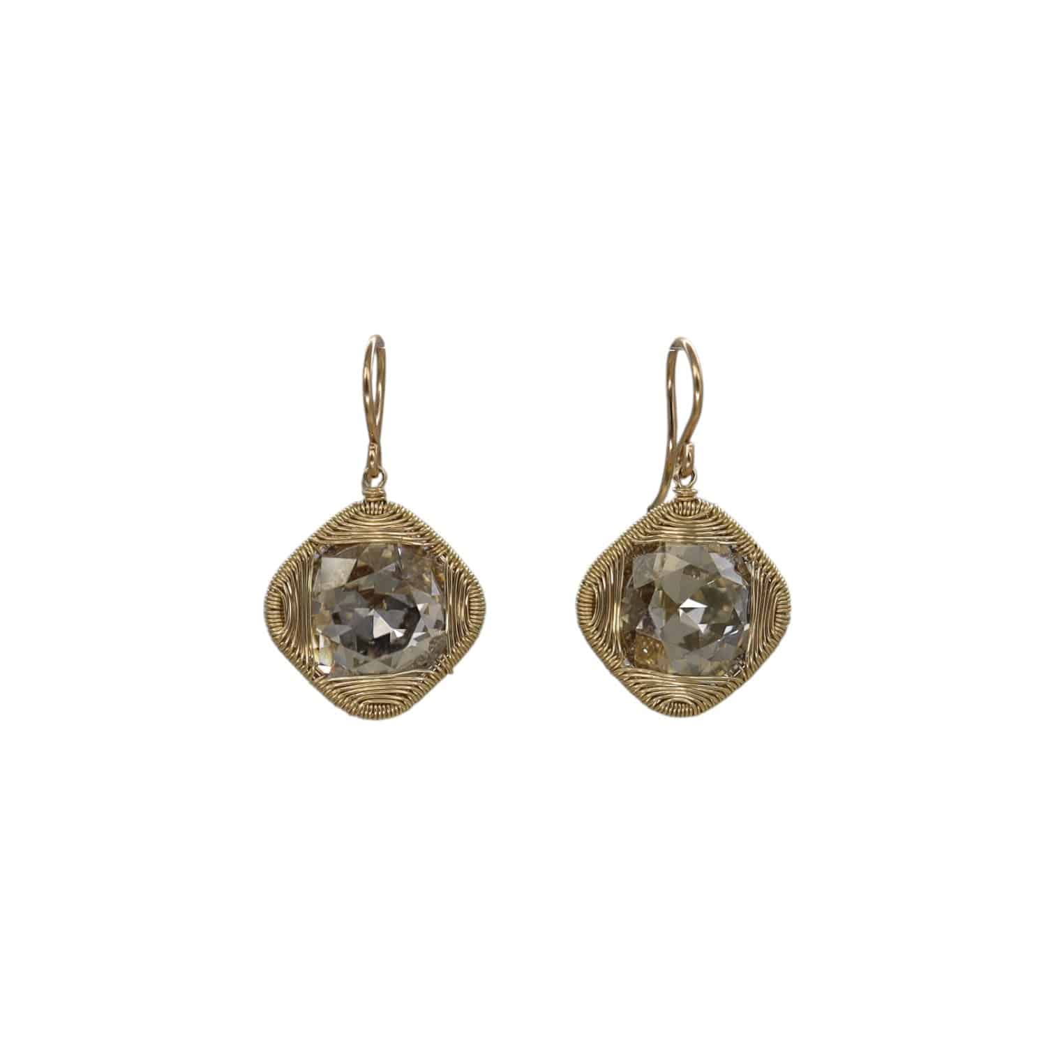 Golden Hour Drop Earrings With Crystal - Petra Star
