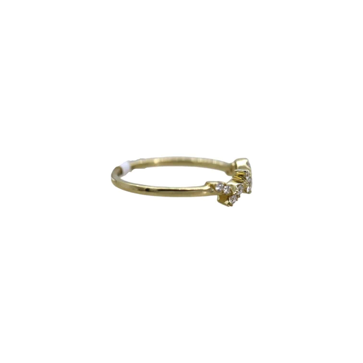 Diamond Leaf Ring in 14k Gold