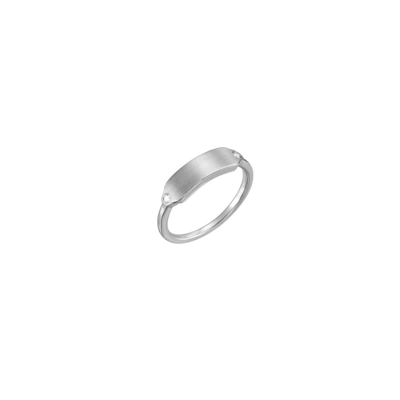 Silver Signet Ring with Diamonds