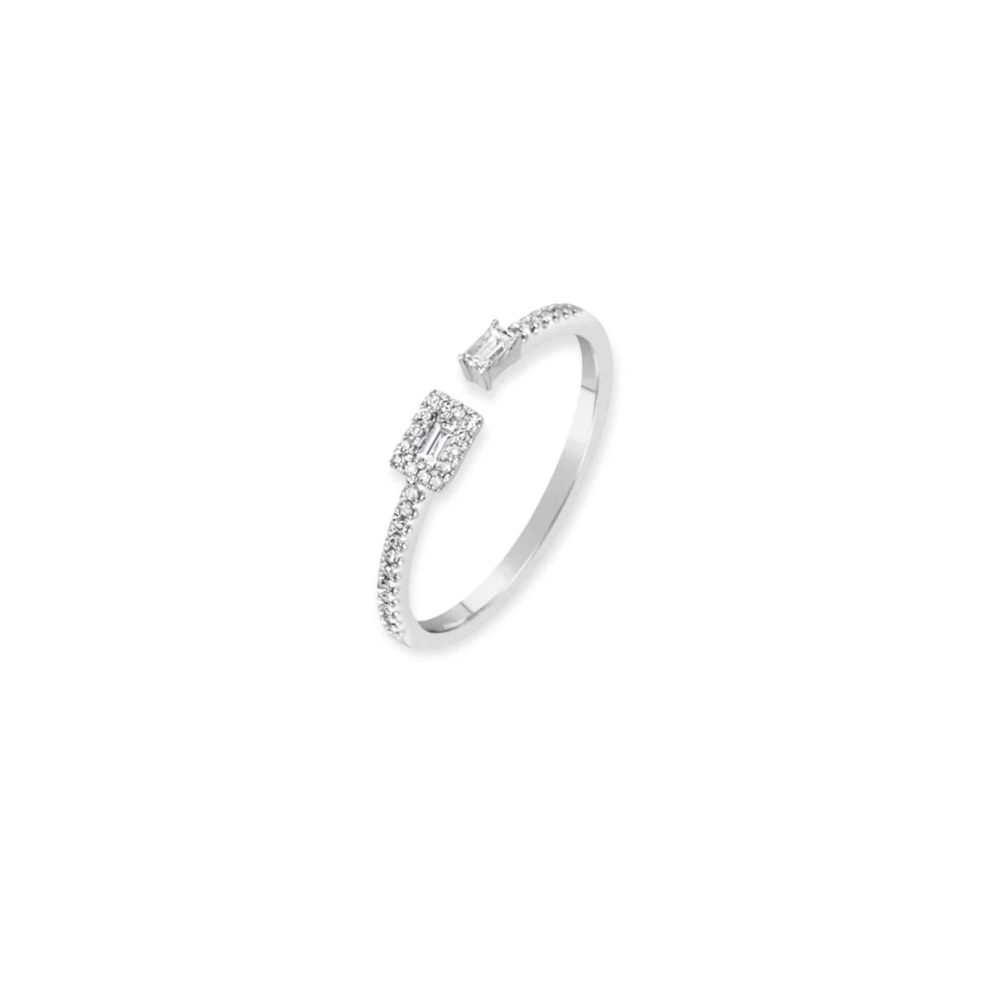 Open Baguette Diamond Band in 14k Gold