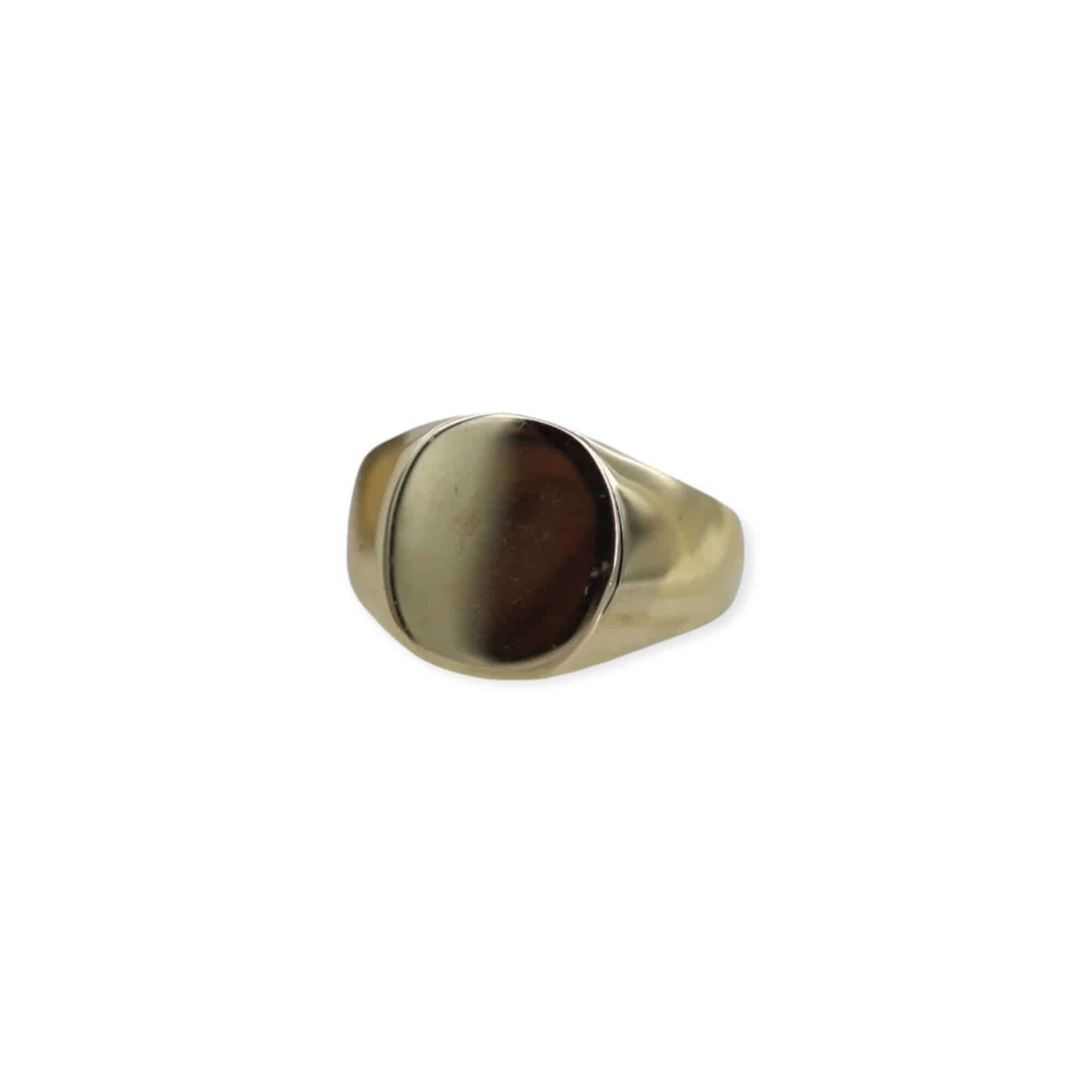 Vintage Signet Ring in 10k Yellow Gold 11 x 10 MM Signet Ring Petra Star