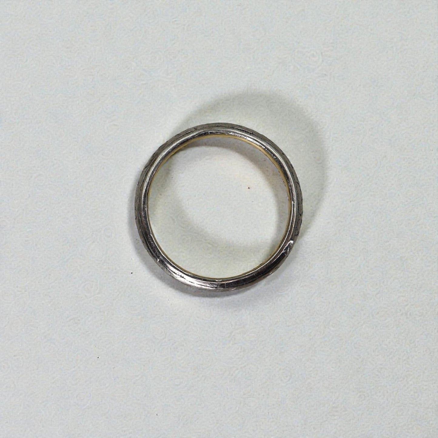 Wood & Sons Art Deco Band 18k White / Yellow Gold 2.2 mm Wide Size 6 - Petra Star