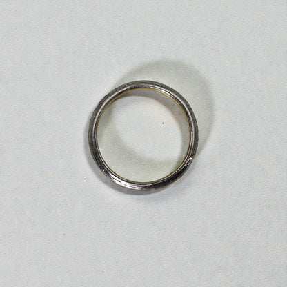 Wood & Sons Art Deco Band 18k White / Yellow Gold 2.2 mm Wide Size 6 - Petra Star