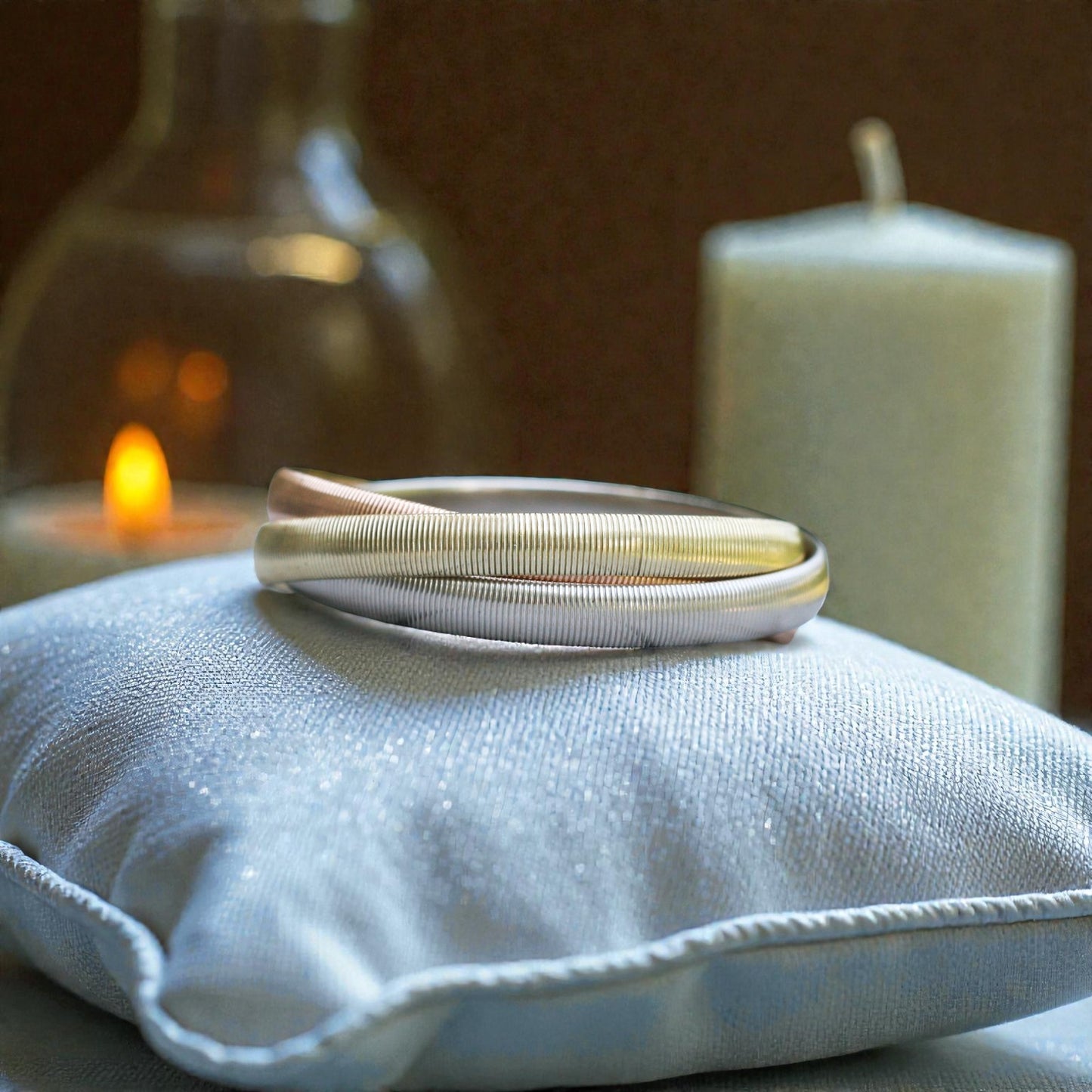 Cartier 14k Ribbed Rolling Bangle Bracelet