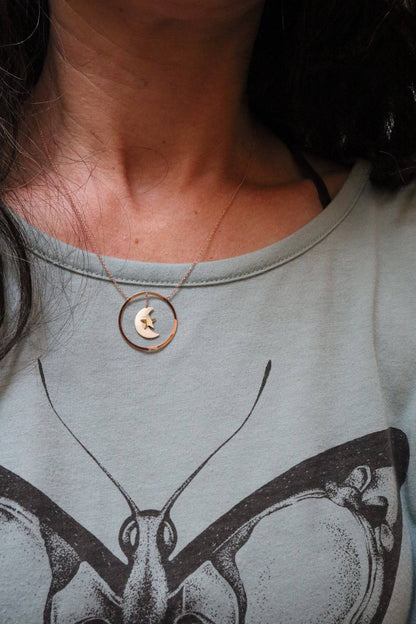 Crescent Moon and Star Necklace