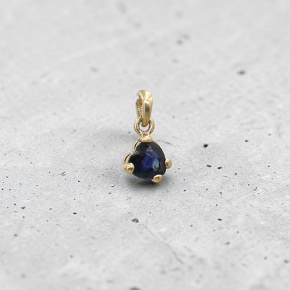 Custom Heart Shape Sapphire Pendant | Repurposed 14k Yellow Gold | Sentimental Jewelry Conversion - Petra Star