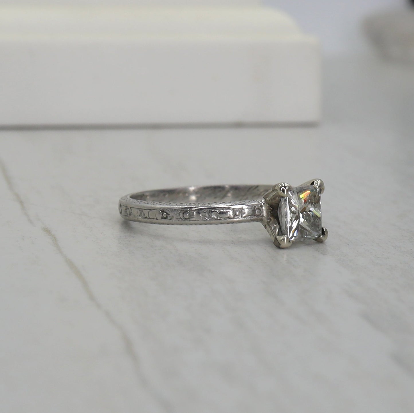 Art Deco Band in Platinum Dated 11.28.23 Size 6