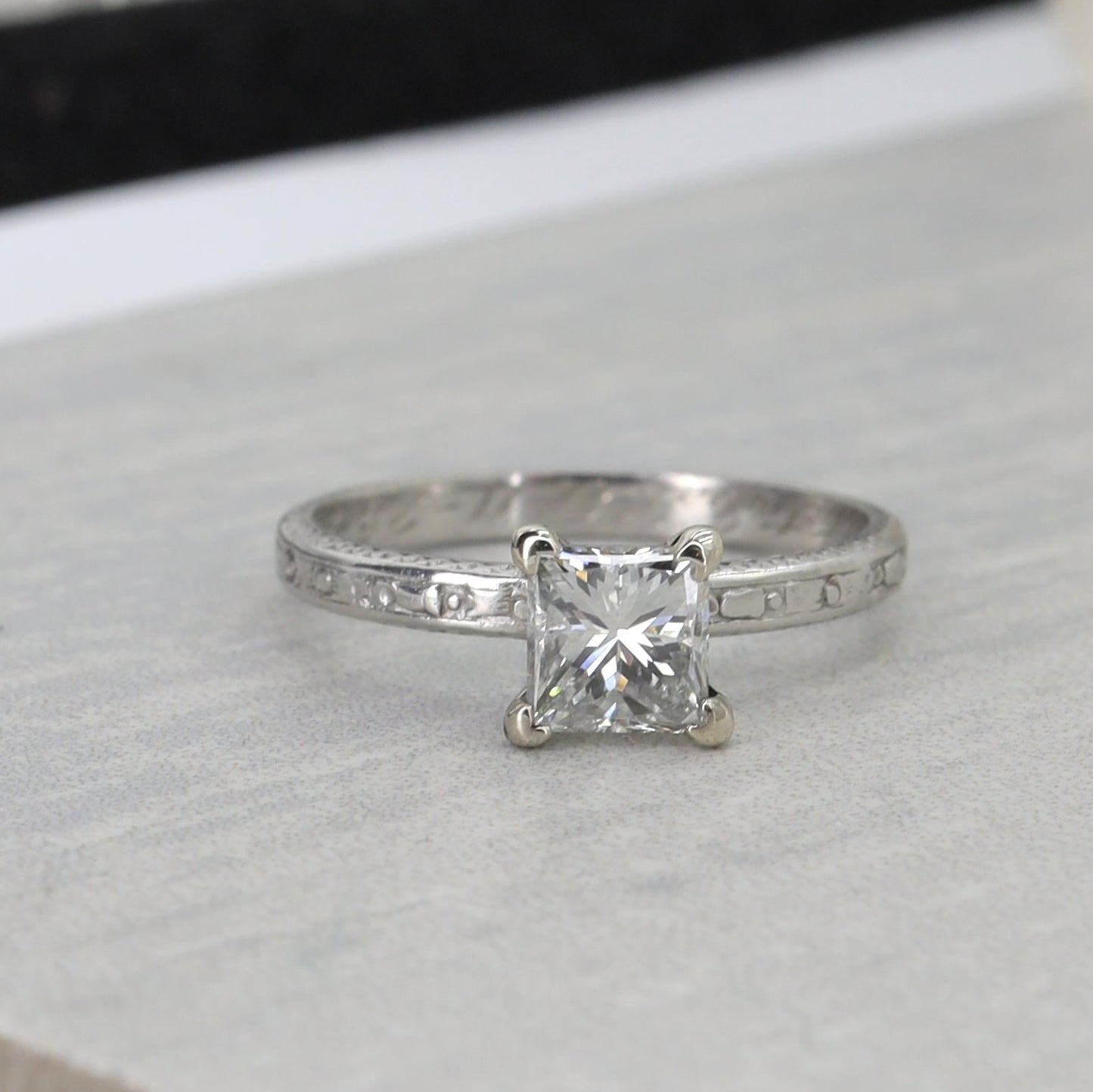 Art Deco Band in Platinum Dated 11.28.23 Size 6