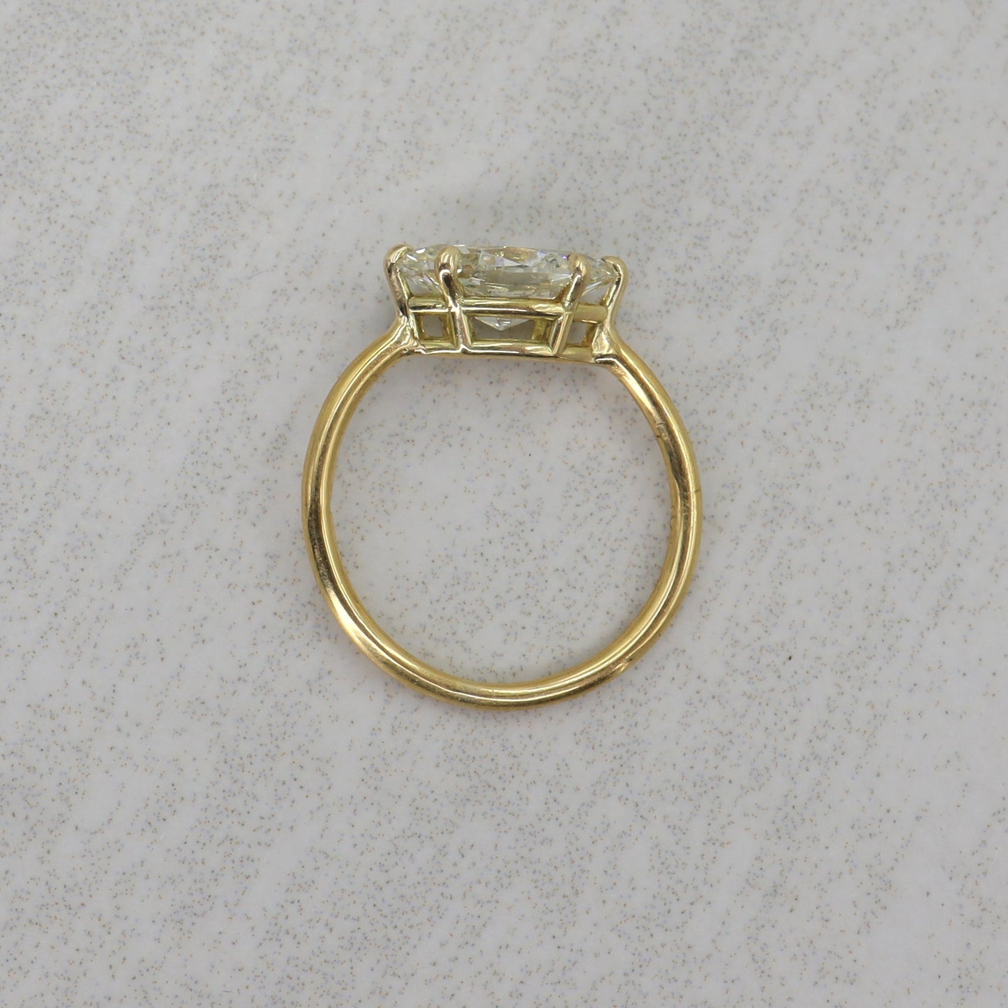 East-West Marquise Diamond Ring in Recycled 22k & 18k Gold (GIA Lab Report, Customizable)
