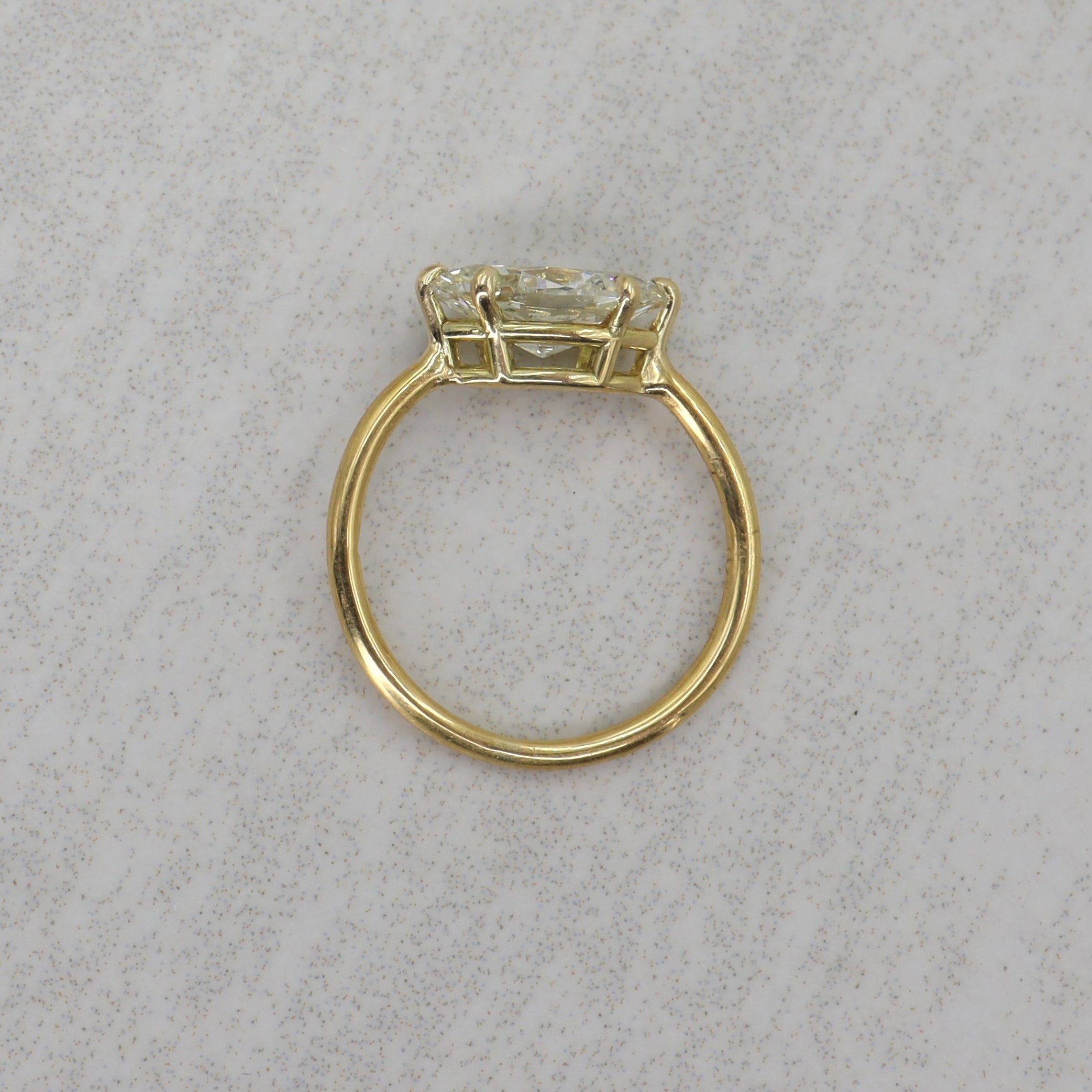 East-West Marquise Diamond Ring in Recycled 22k & 18k Gold (GIA Lab Report, Customizable)
