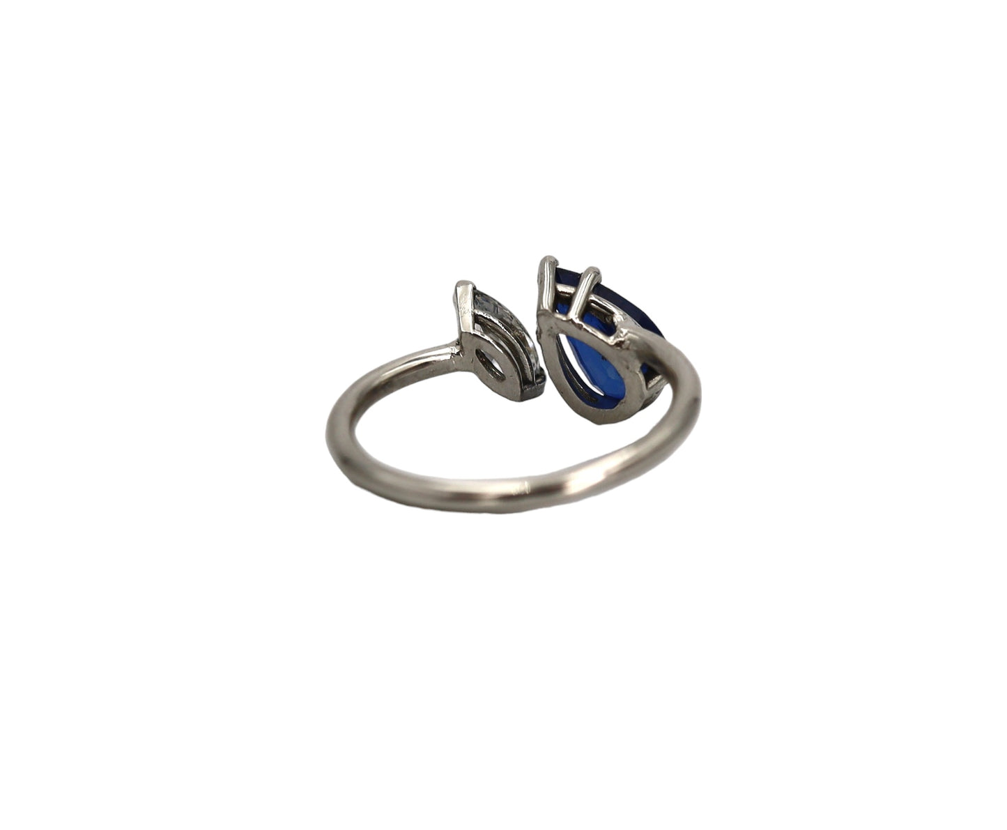 Double Trouble Sapphire and Diamond Toi et Moi Ring in Platinum