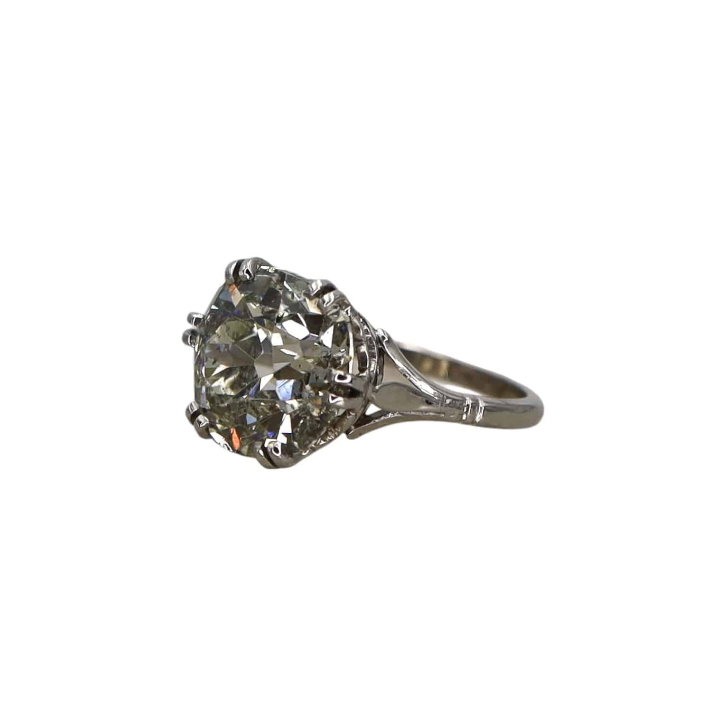 7.57 ct Old Mine Cut Diamond Ring set in the Original Platinum 1915 Ring - Petra Star