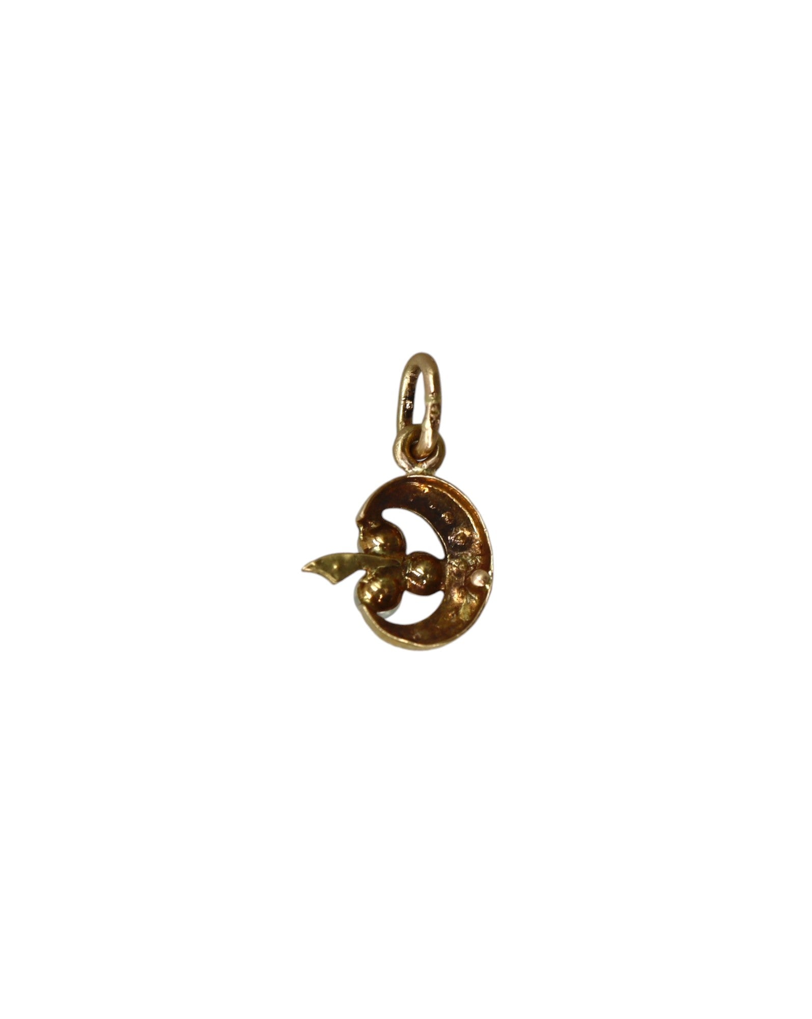 Victorian Moon with Pearls and Diamonds in 18k Gold Pendant - Petra Star