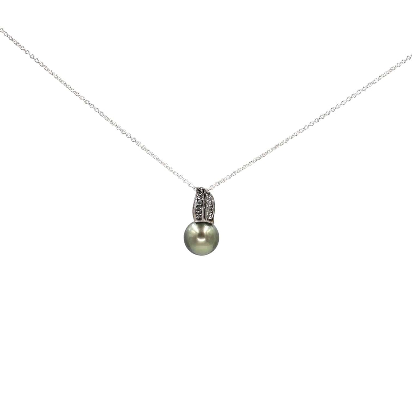 Tahitian Pearl and Diamond Drop Pendant