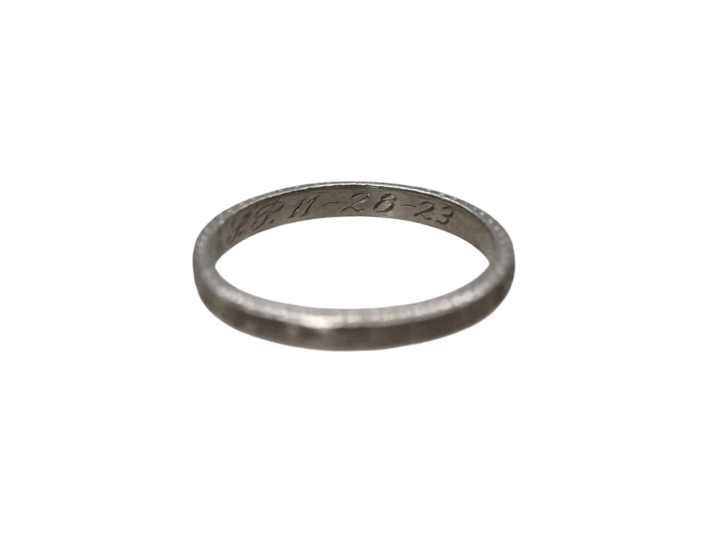 Art Deco Band in Platinum Dated 11.28.23 Size 6