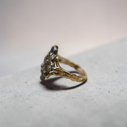 Georgian Gold & Silver Giardinetti Ring with Floral and Leaf Motifs - Petra Star