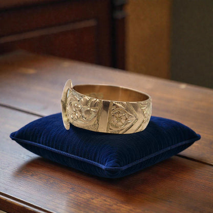 Victorian Buckle Ring Circa 1856 / 9k Pink Gold English Hallmarked Buckle Band Finger Size 6.75 - JL1605 - Petra Star