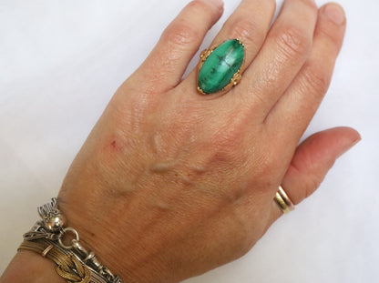 Art Nouveau Malachite Ring