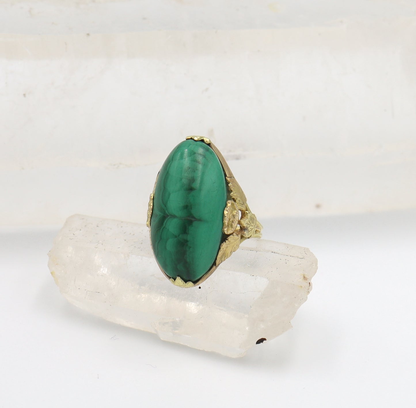 Art Nouveau Malachite Ring