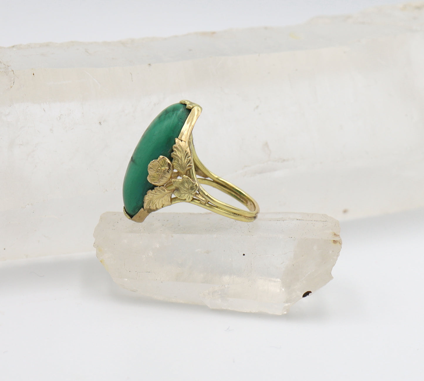 Art Nouveau Malachite Ring