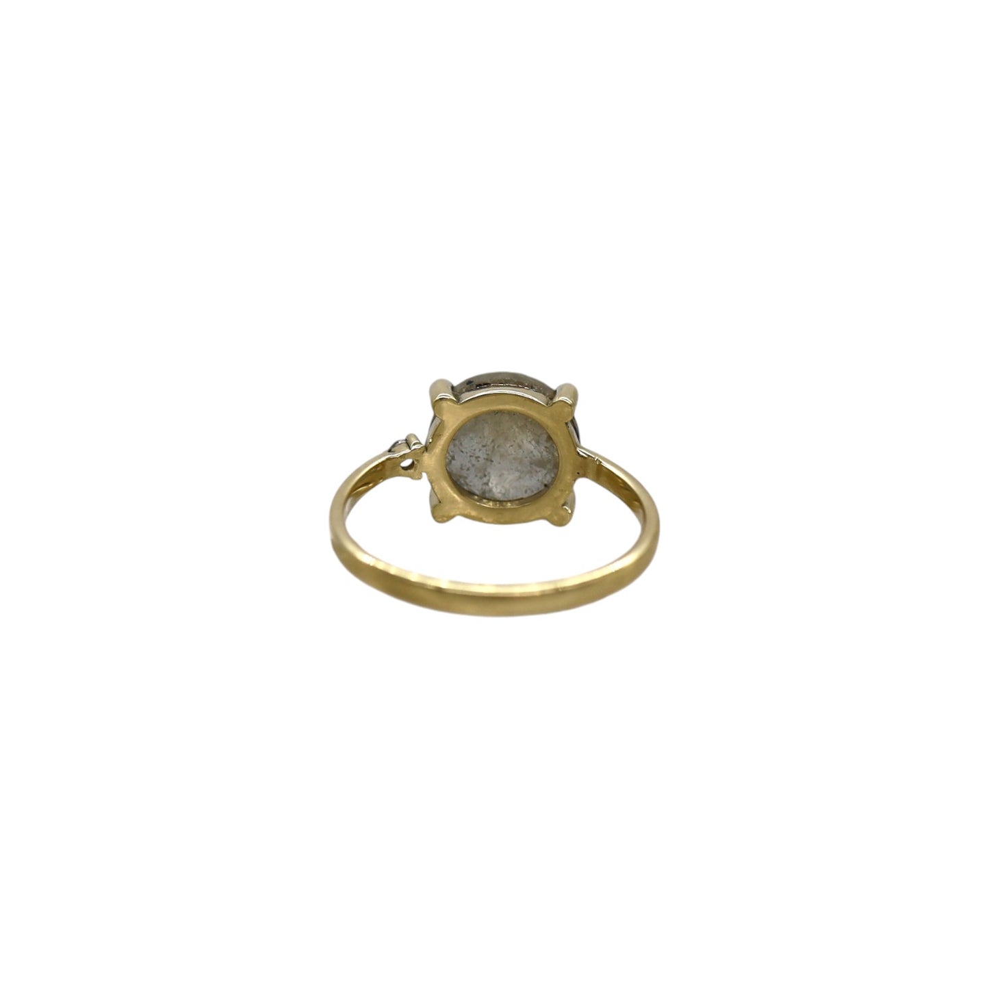 Anillo de zafiro sal y pimienta en oro de 14 k