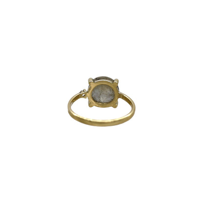 Salt and Pepper Sapphire Ring in 14k Gold